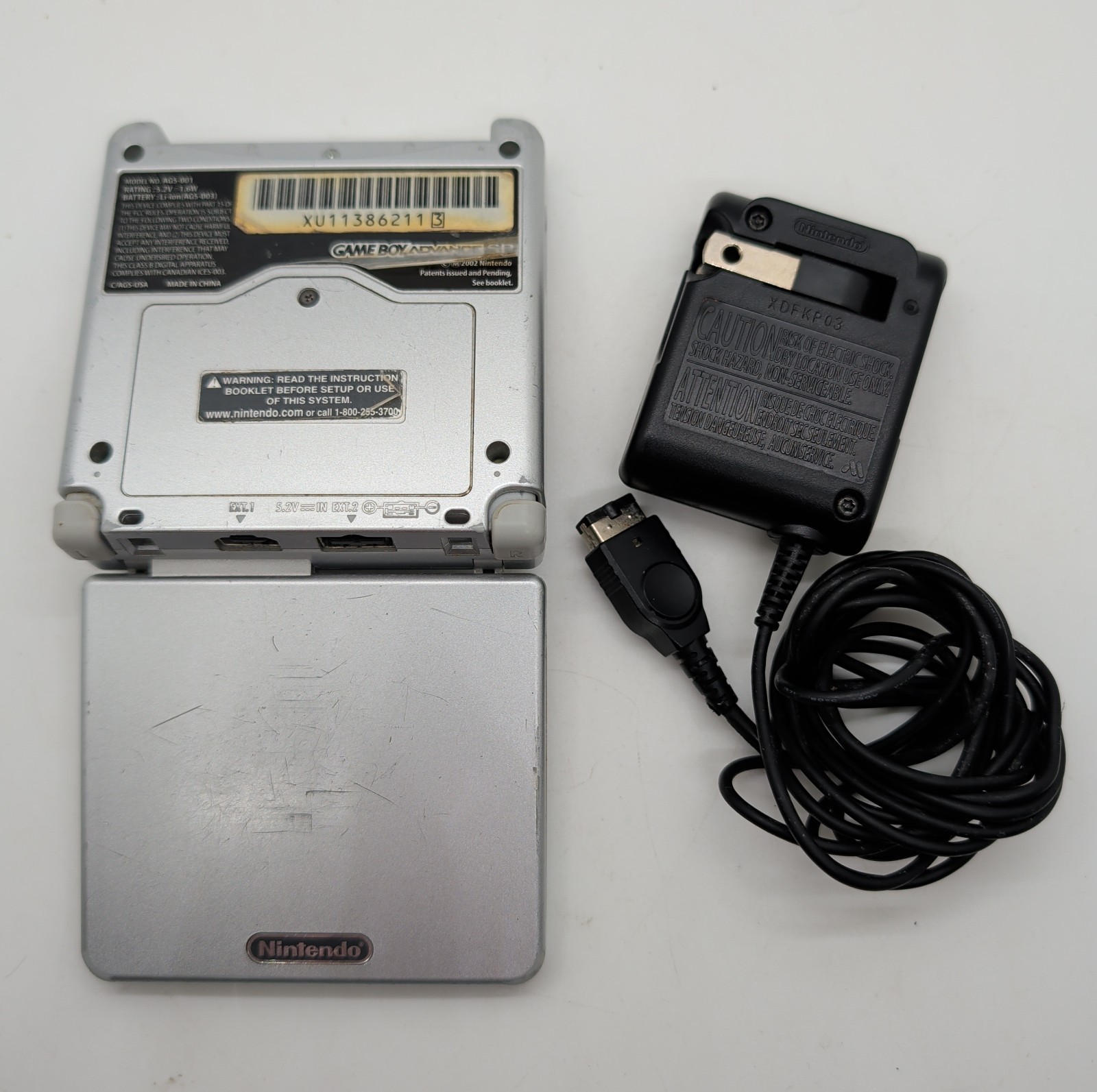 Game Boy Advance GBA SP AGS 001 Handheld System Silver – Tested & Working