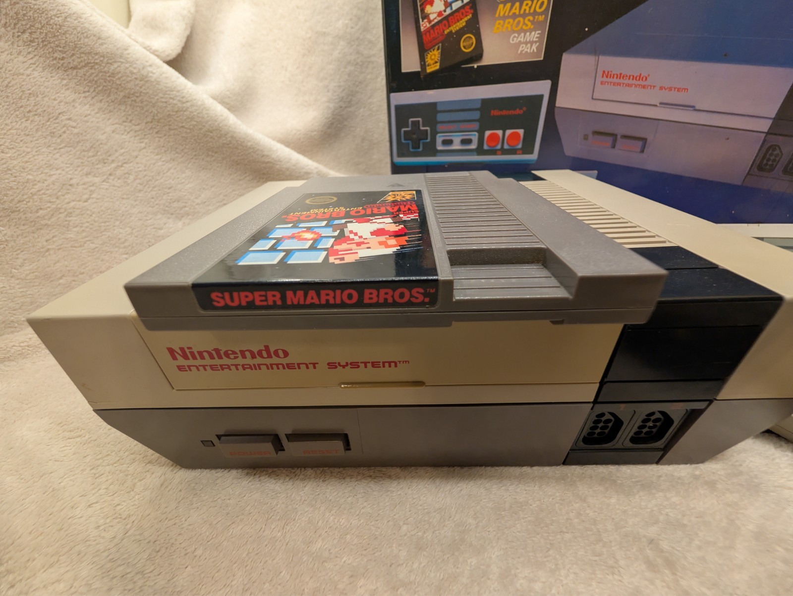 NINTENDO NES CONTROL DECK Complete in Box w Super Mario Bros 1987 No Styrofoam