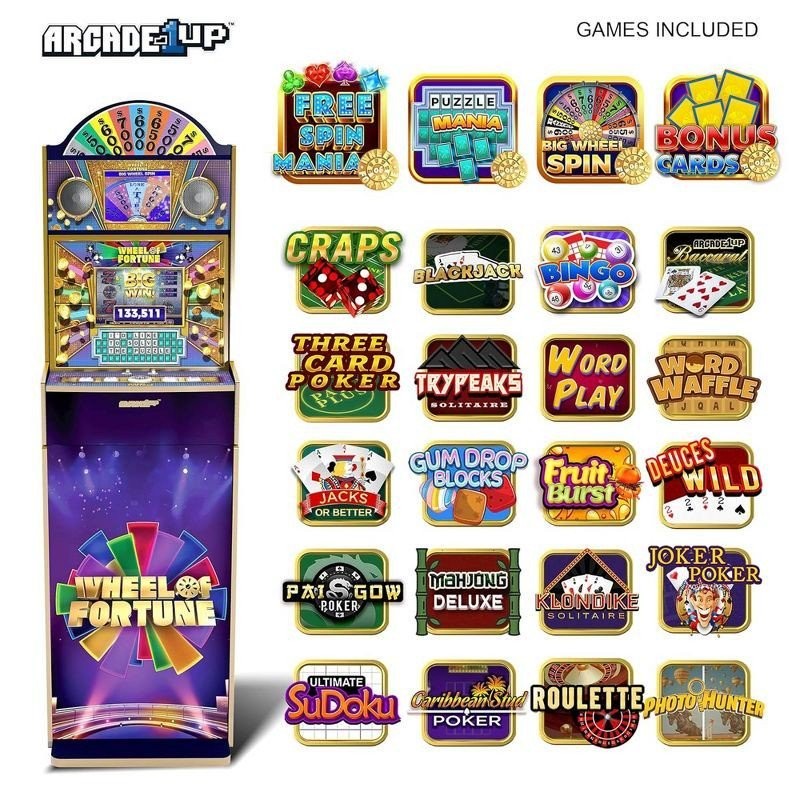 ARCADE1UP WHEEL OF FORTUNE CASINOCADE DELUXE 24-IN-1 DUAL SCREEN ARCADE