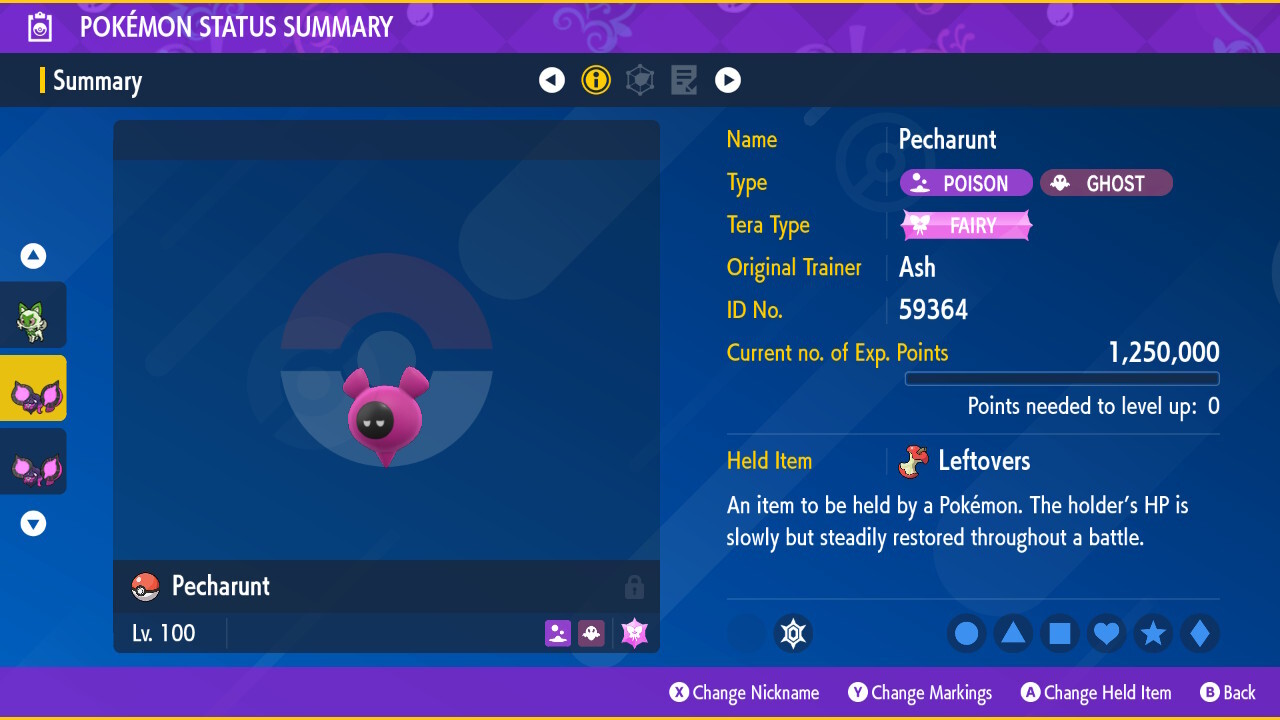 Pecharunt Mythical Indigo Disk 6iv Pokemon Scarlet and Violet Home