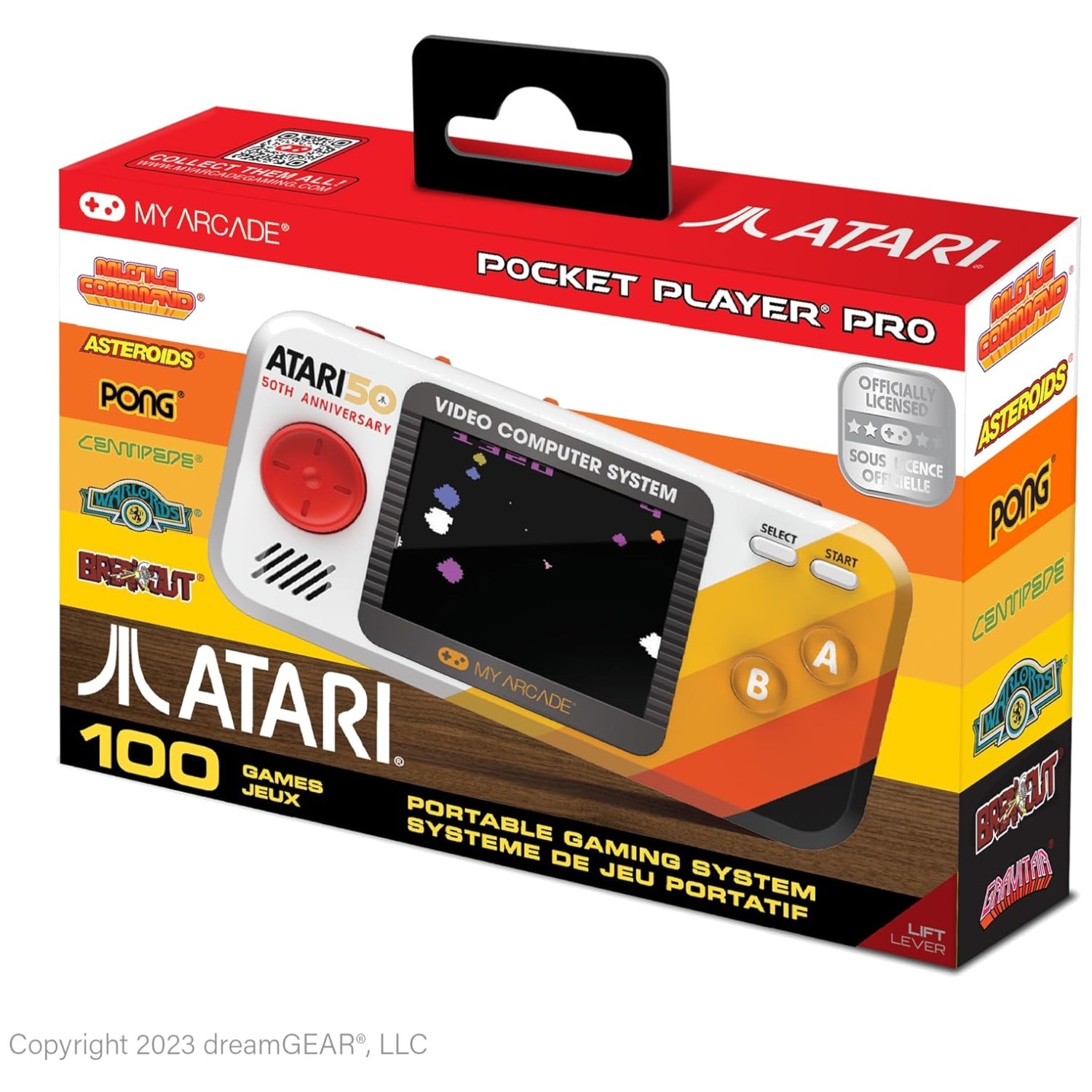 Ergonomic Atari Pocket Player Pro – 100 Classic Games & 2.75″ Color Display