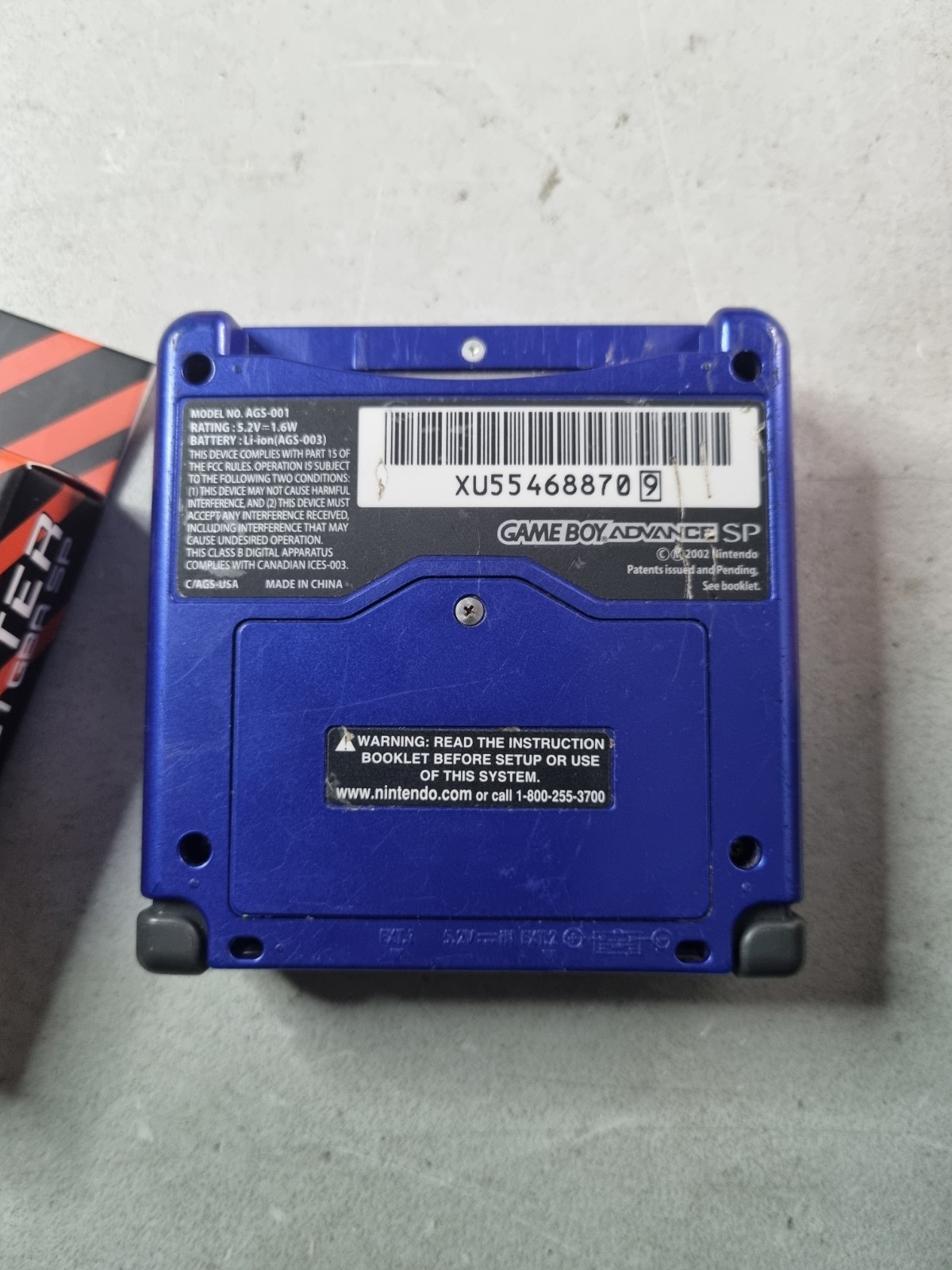 Nintendo Gameboy Advance SP AGS-001 Blue Handheld Brand New Charger
