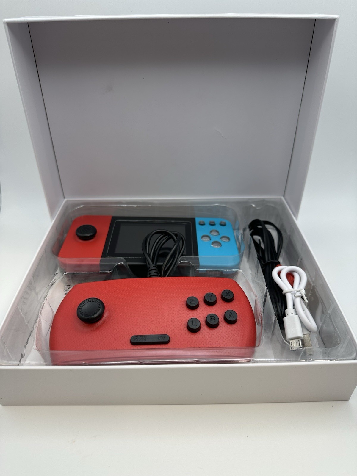 D20S 500-in-1 Handheld Game System, Built-in Games, TV Output, Red/Blue/Black