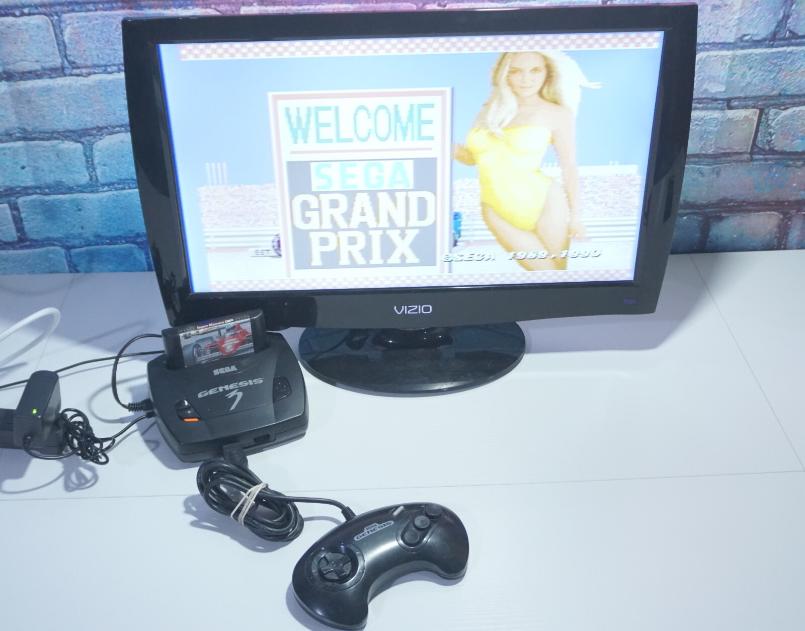 SEGA Genesis Model III 3 MK-1461 Console with RF Wire, Power Cord, & Controller