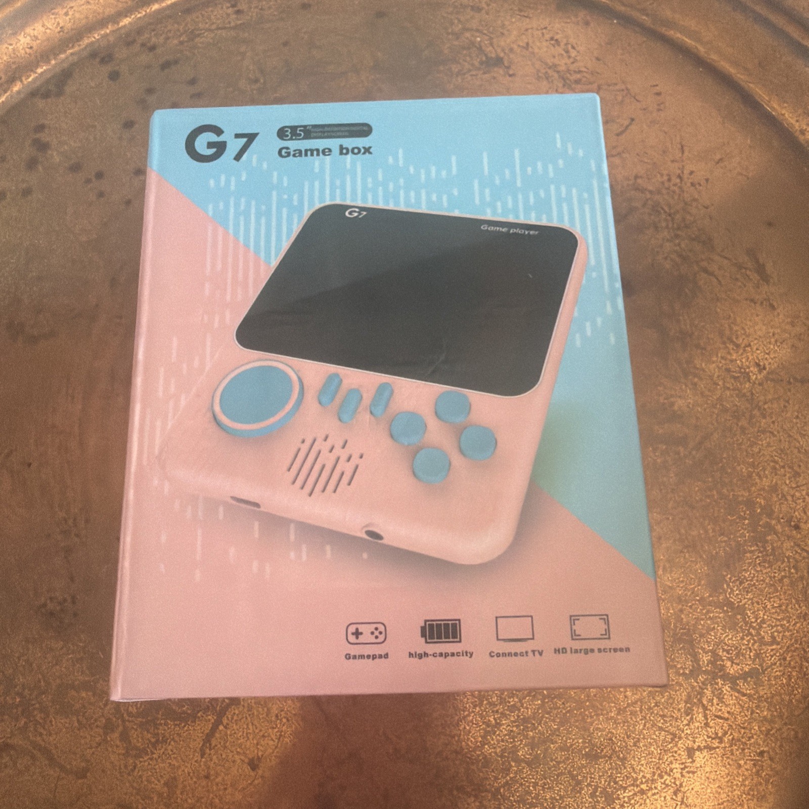 FASKRO G7 Retro Handheld Game Console Pink Blue 3.5in HD Display TV Gamepad