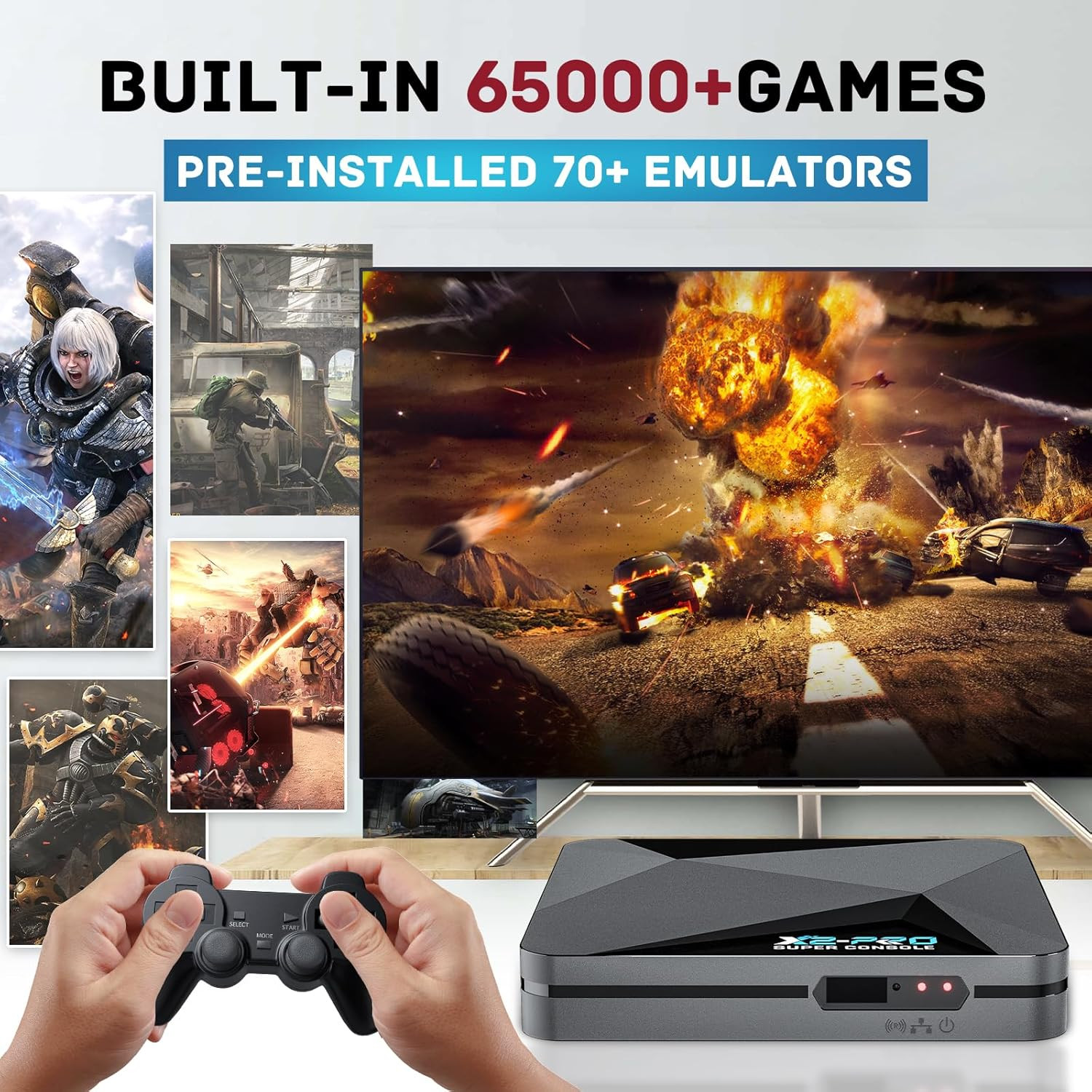 Retro Game Console Super Console X2 Pro Built-In 65000+ Games, Video Game Consol