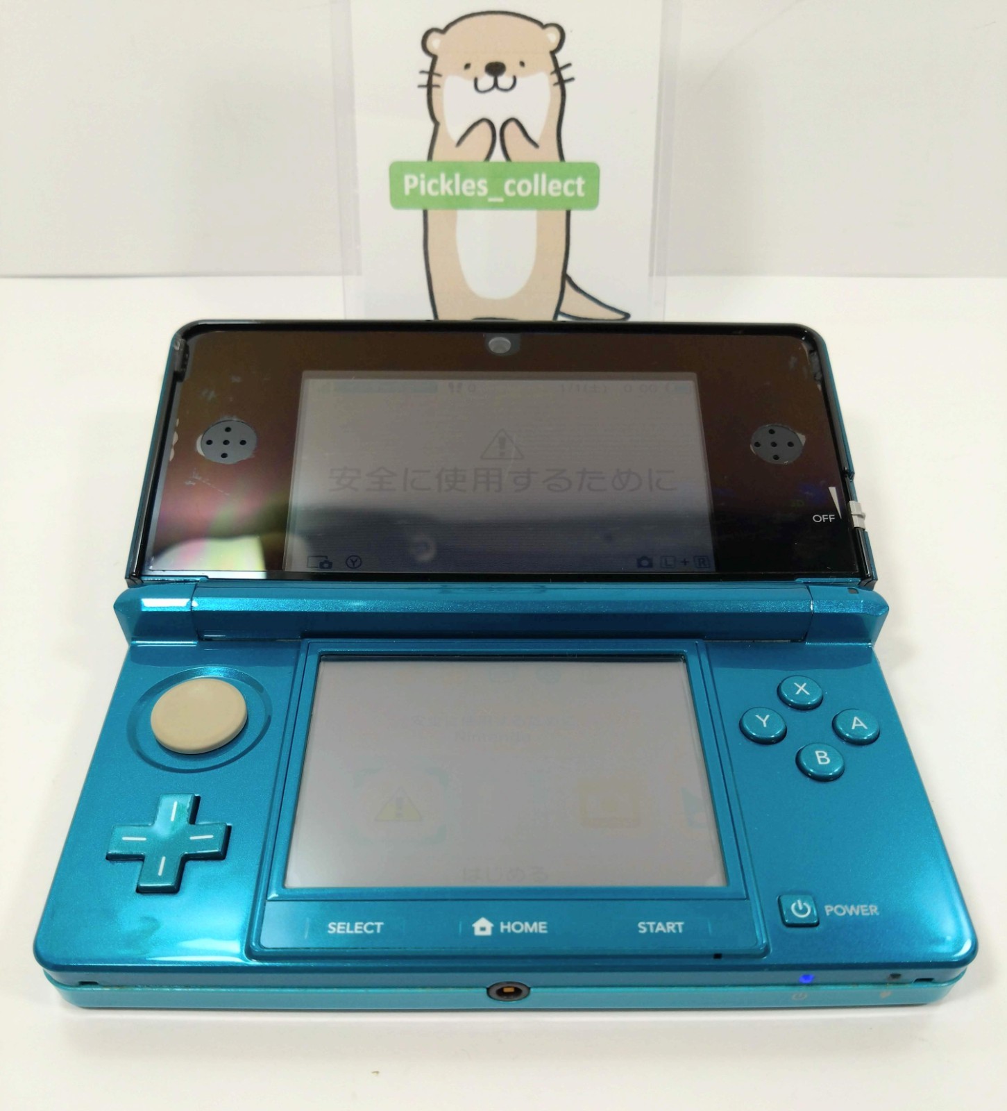 3DS Aqua Blue CTR-001 w/Stylus 4GB Language Japanese Tested Nintendo 0314H