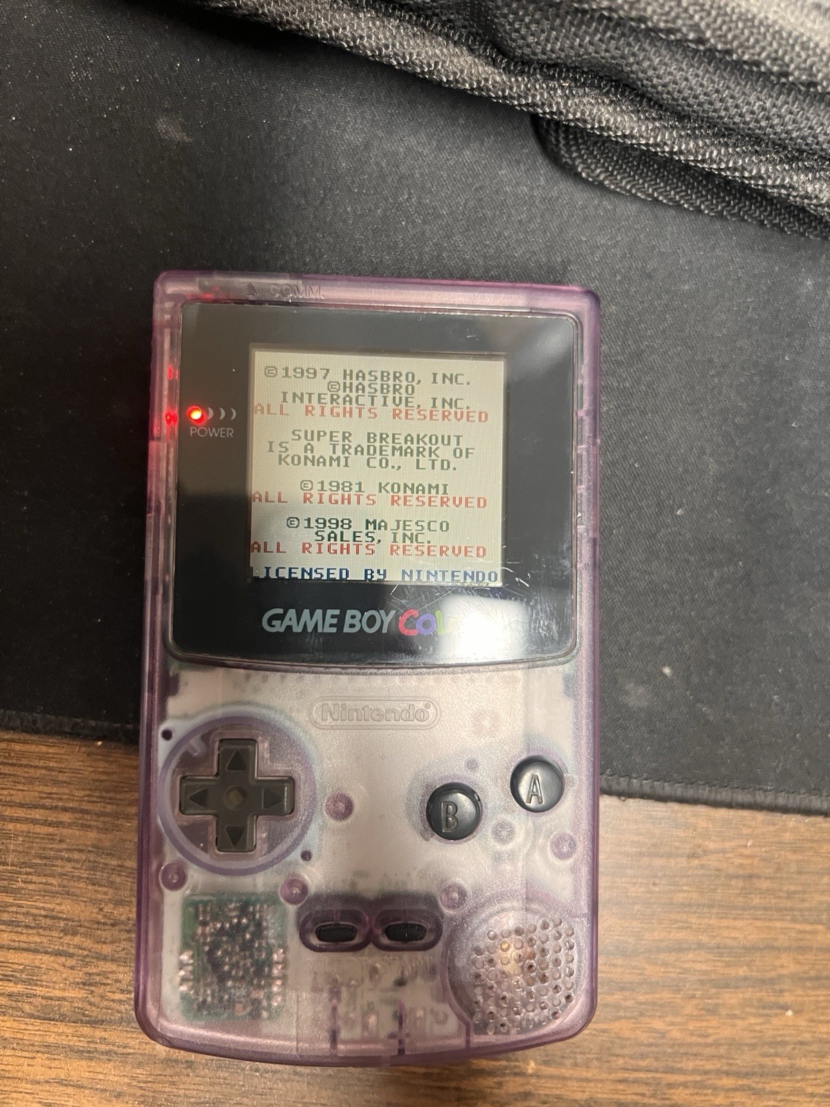 Nintendo Game Boy Color Handheld System – Atomic Purple with 3 games and bag