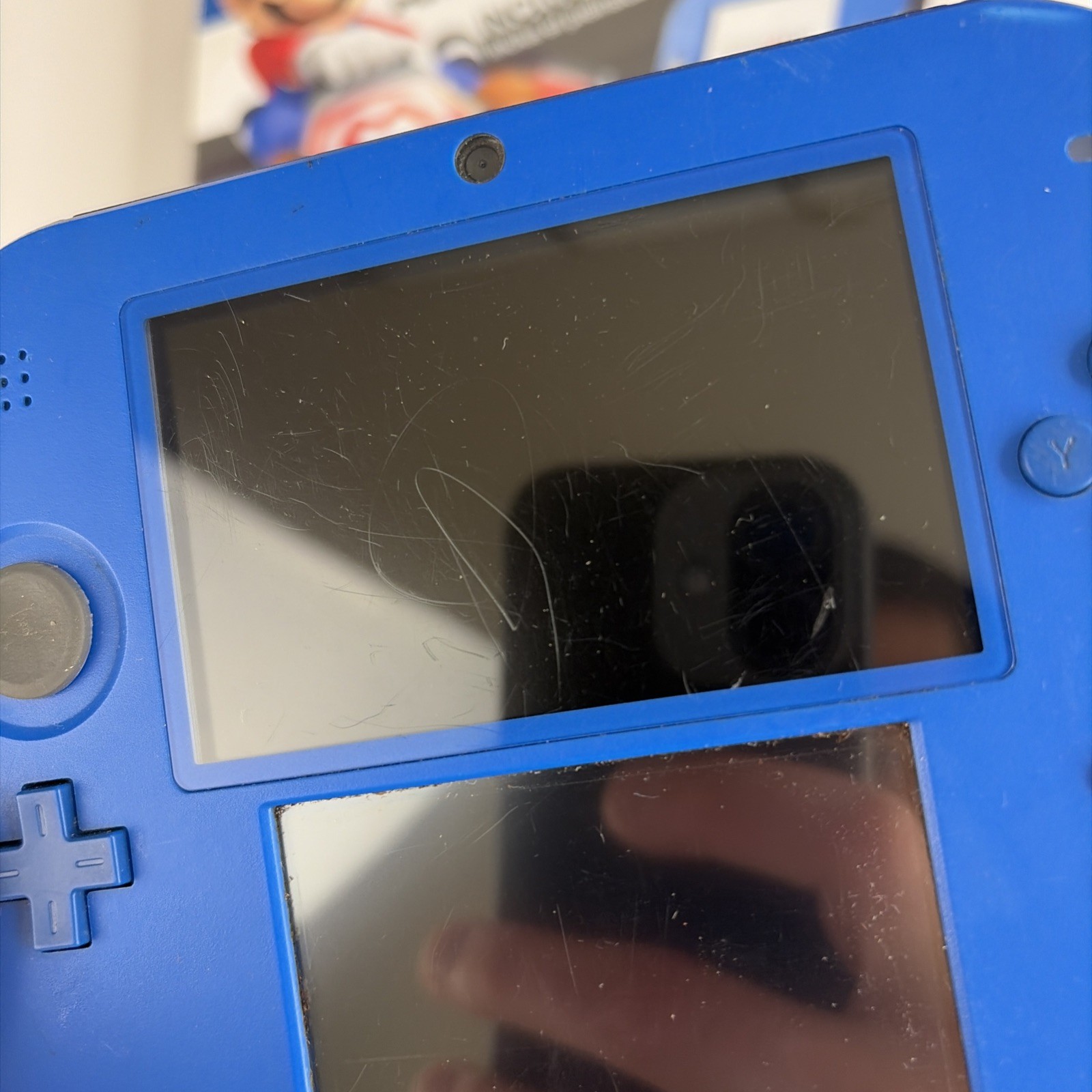 Nintendo 2DS Blue Black System In Original Box W/Charger Stylus US Model