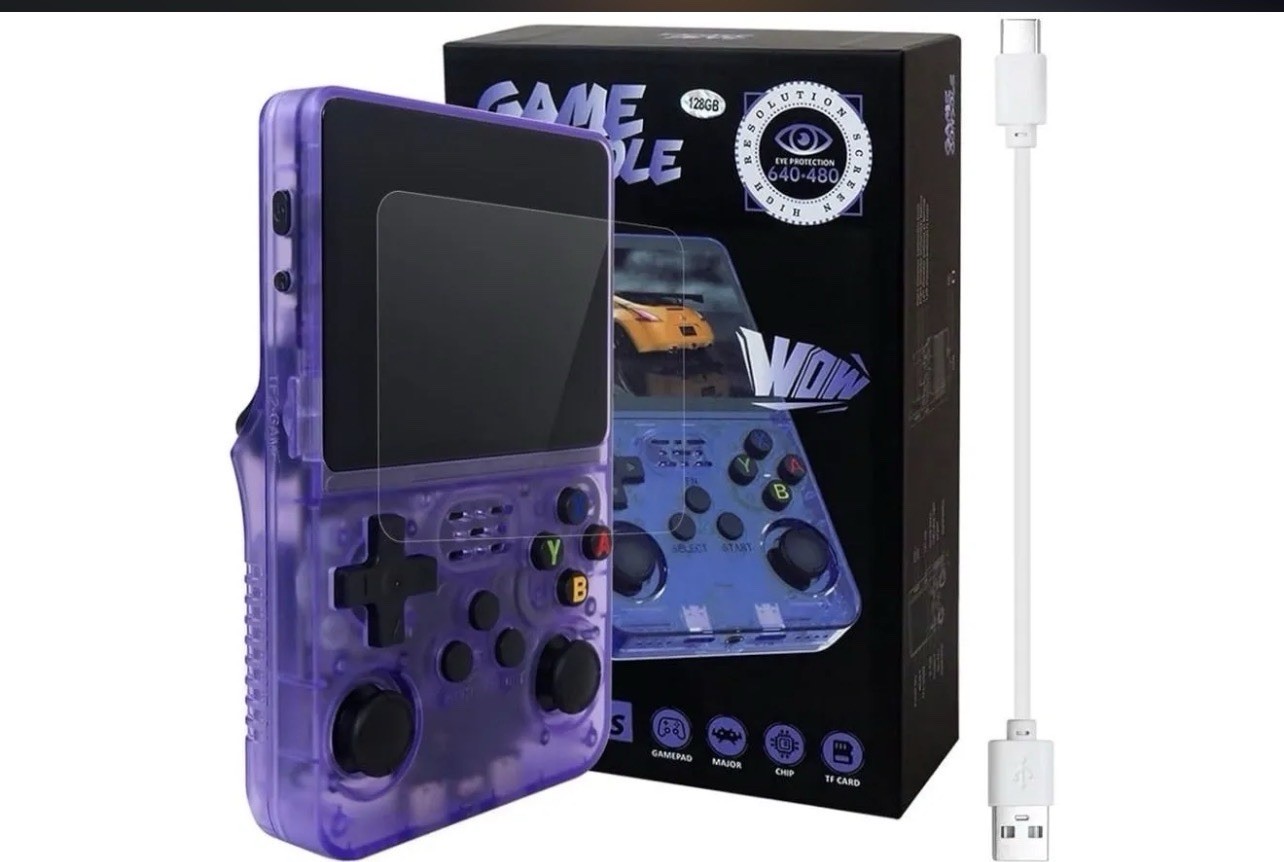 WOW Purple Handheld Game Console 128GB USB-C TF Card Slot 640×480