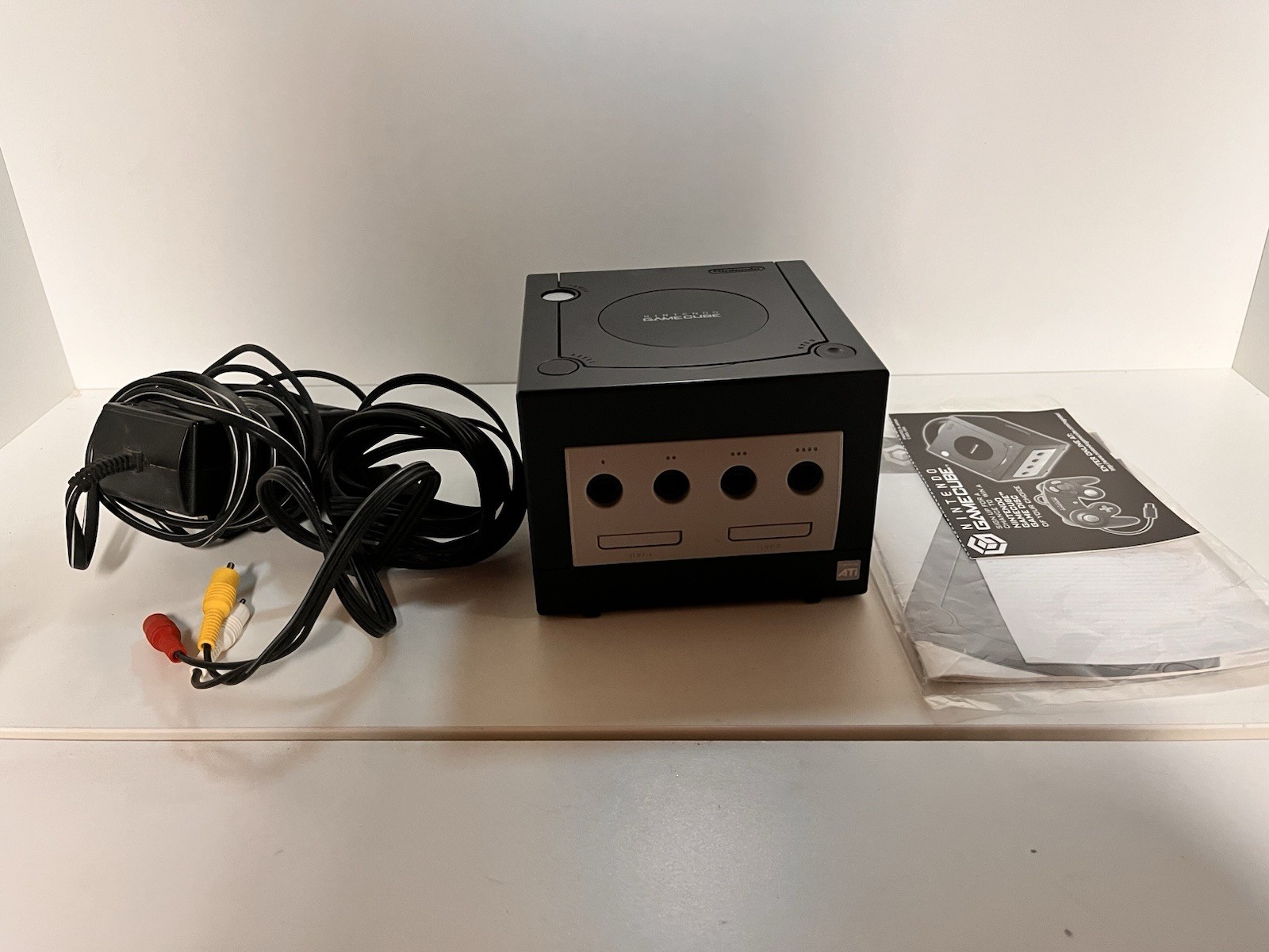 Nintendo GameCube DOL-001 Black Console Original Box & Cables (no controller)