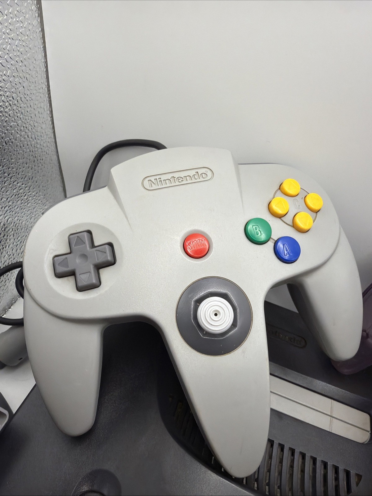 Nintendo 64 System N64 Console – Gray W/ 2 Controllers, Vru, & Transfer Pak
