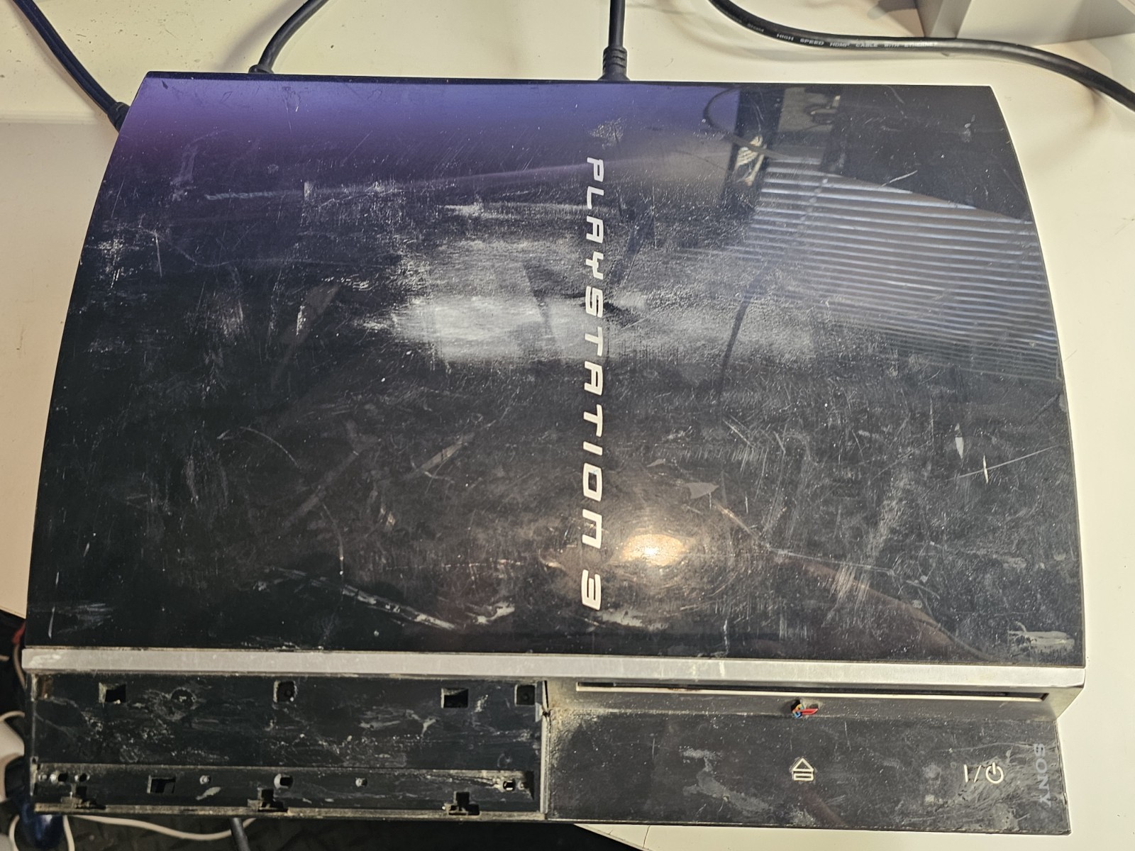 Original Fat PS3 CECHK01 80GB Console ONLY – Tested Working – Damaged Frame/Vent