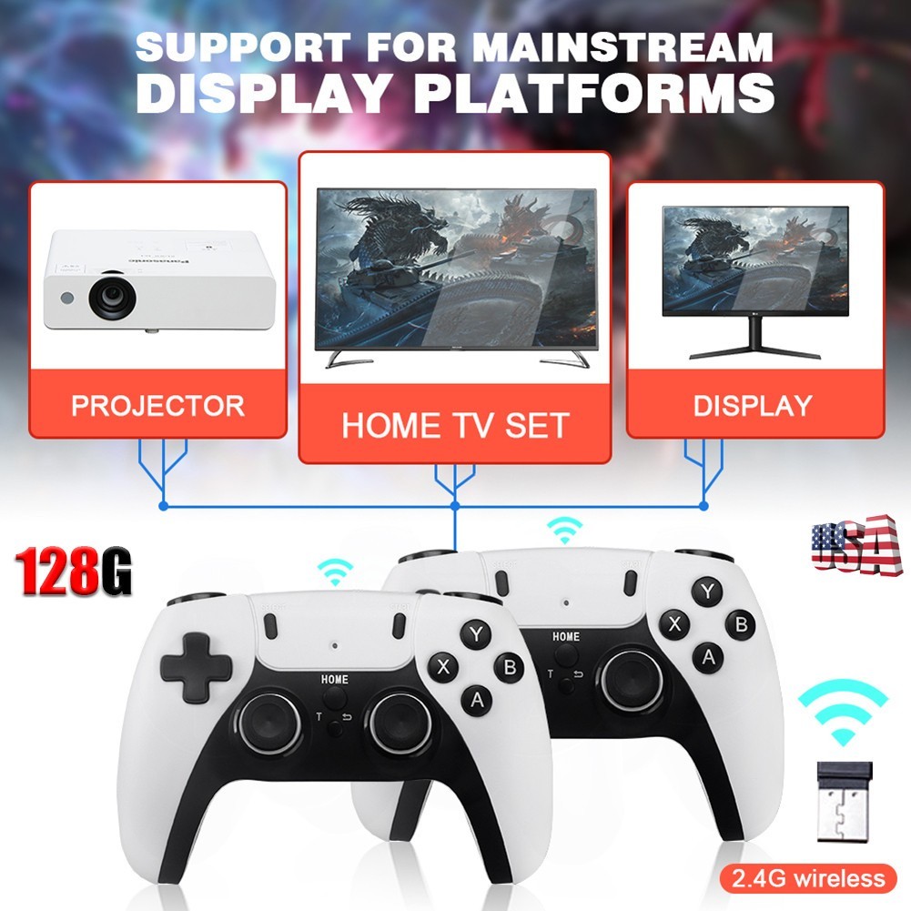 Retro Game Console 40000+ Games 4K HDMI Output w/ 2 Wireless Controllers & 128GB