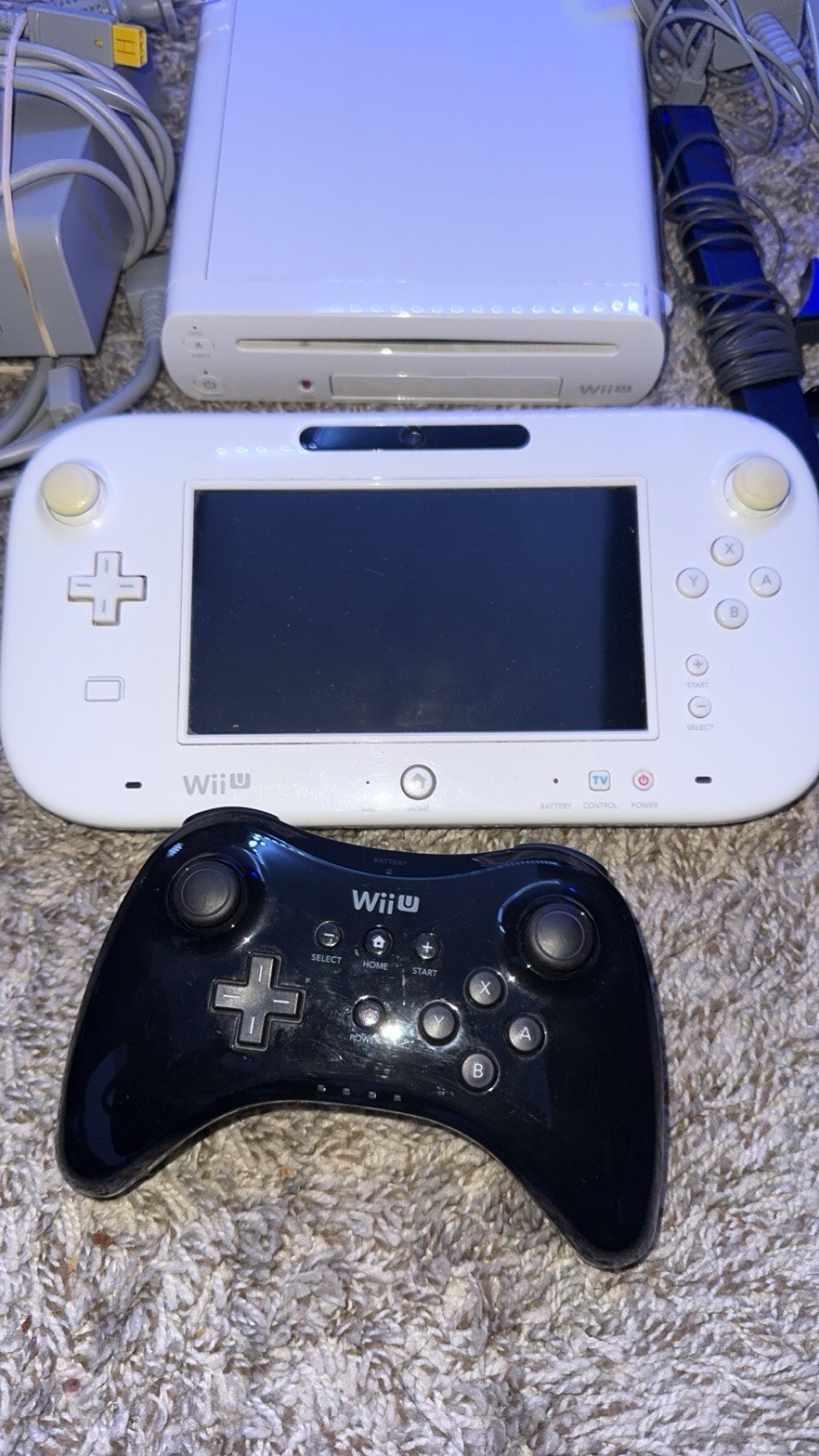 Nintendo Wii U WUP-001(02) 8GB White Console System Bundle Tested Working