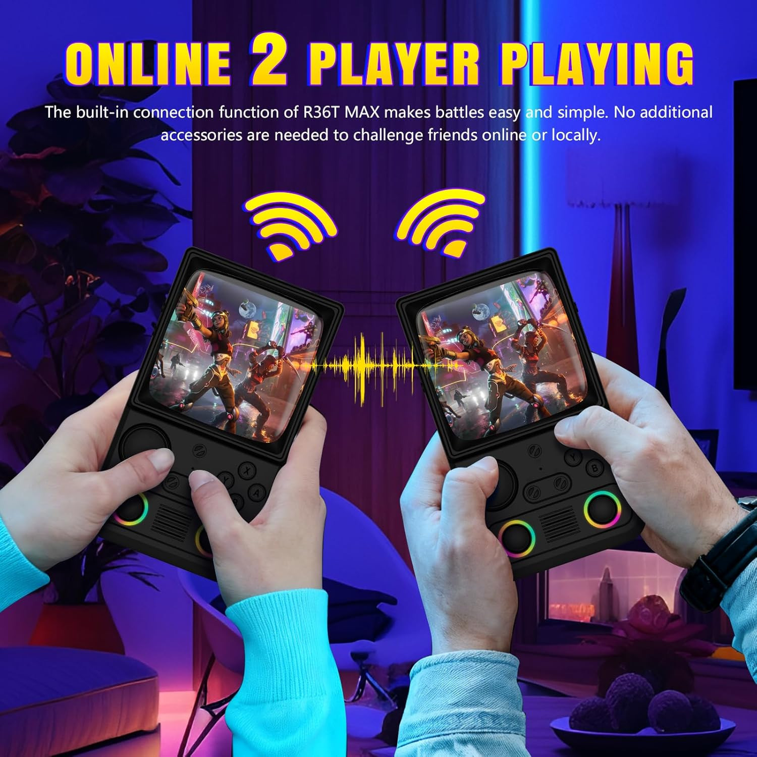 R36TMAX Upgraded Retro Handheld Game Console with 4000Mah Battery, 4.0» IPS Scr