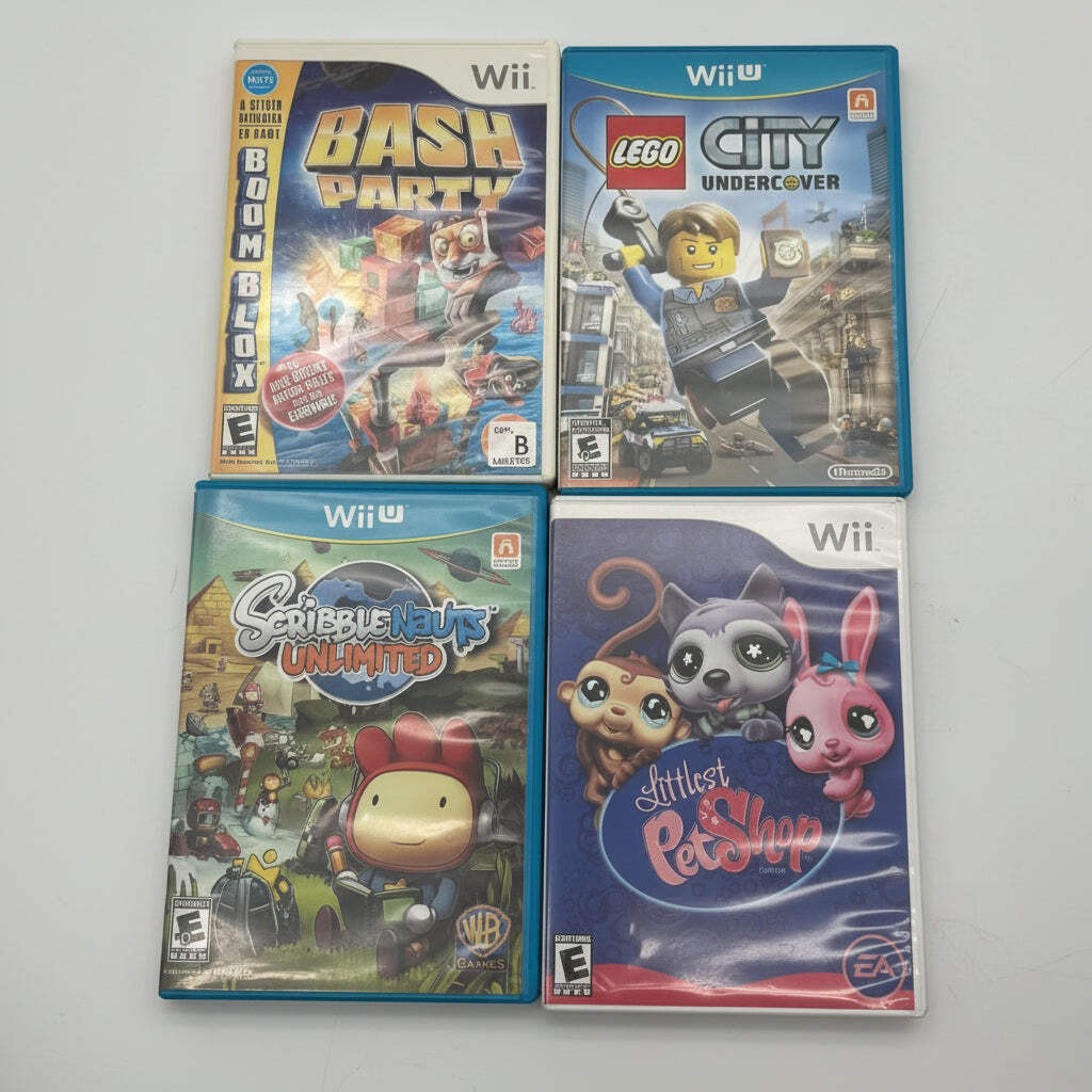Nintendo Wii U 32GB Deluxe Console WUP-101 & GamePad WUP-010, Remotes and 4 Game