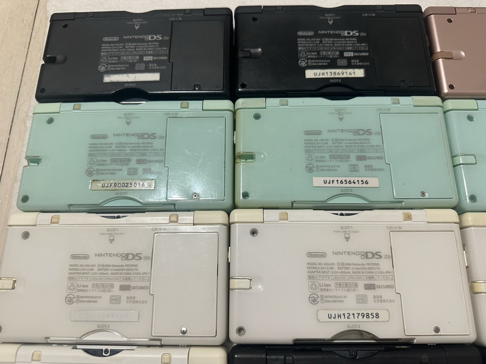 【Screen Yellowed】Lot 17 of Nintendo DS Lite random color Console Japan Working
