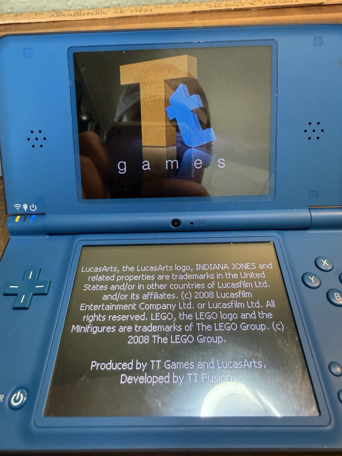 Nintendo DSI XL Midnight Blue Console W/Charger, & Lego Indiana Jones NO STYLUS