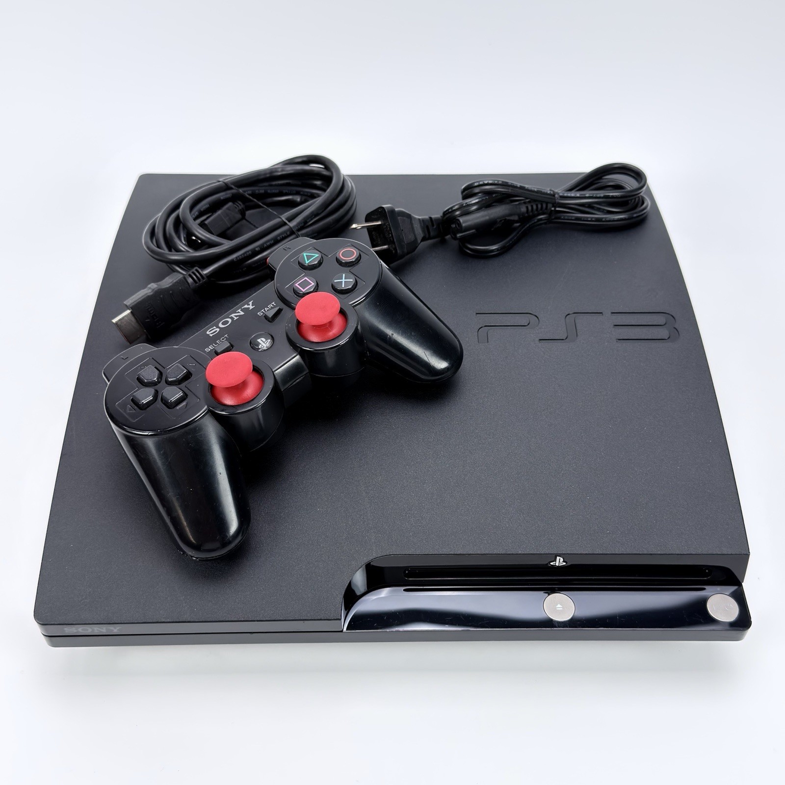 Sony PlayStation 3 PS3 Slim 120GB CECH-2101A Black Console Controller See Video