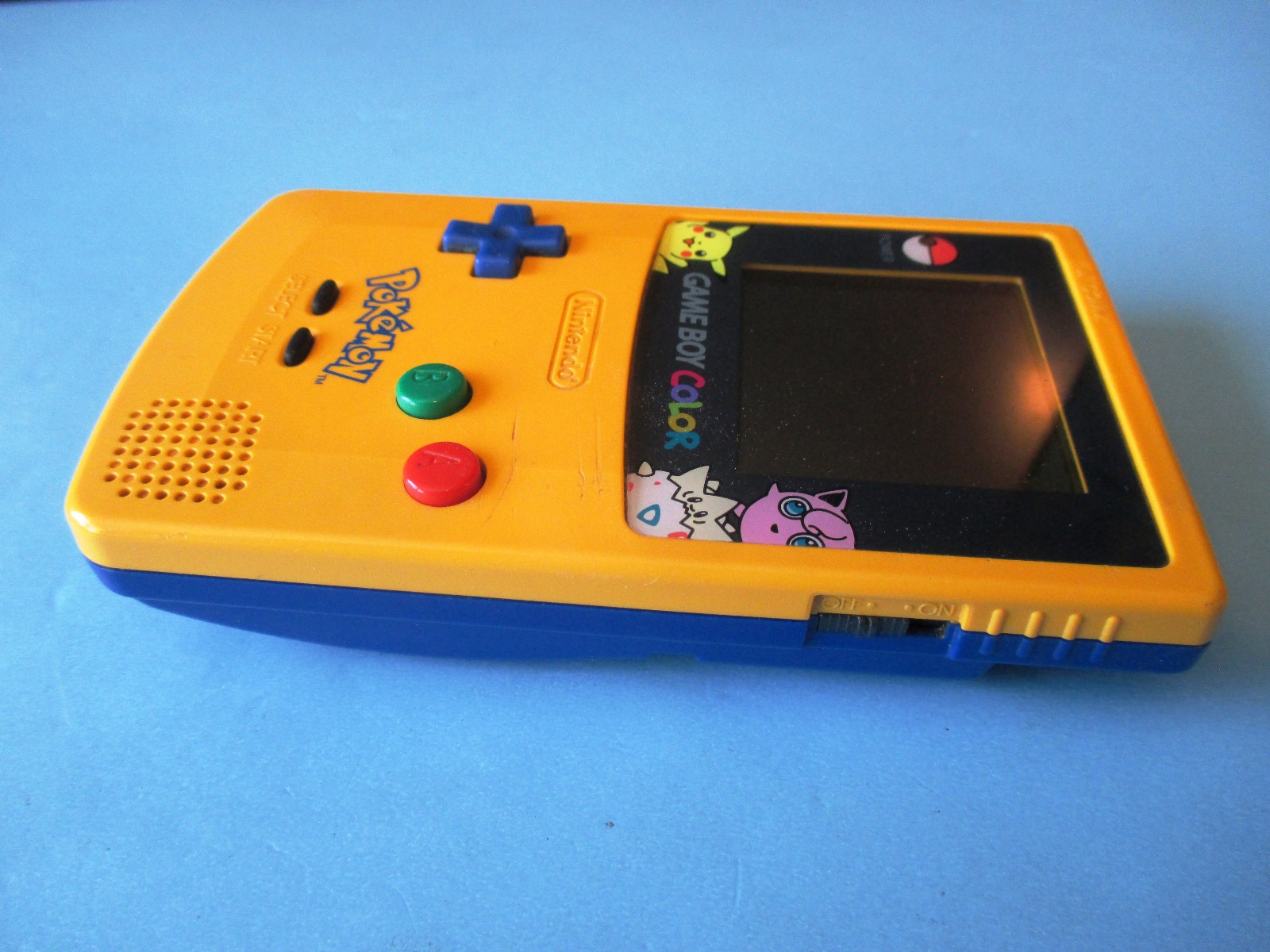Game Boy Color Handheld Pokemon Pikachu Yellow System No Sound FREE Ship!
