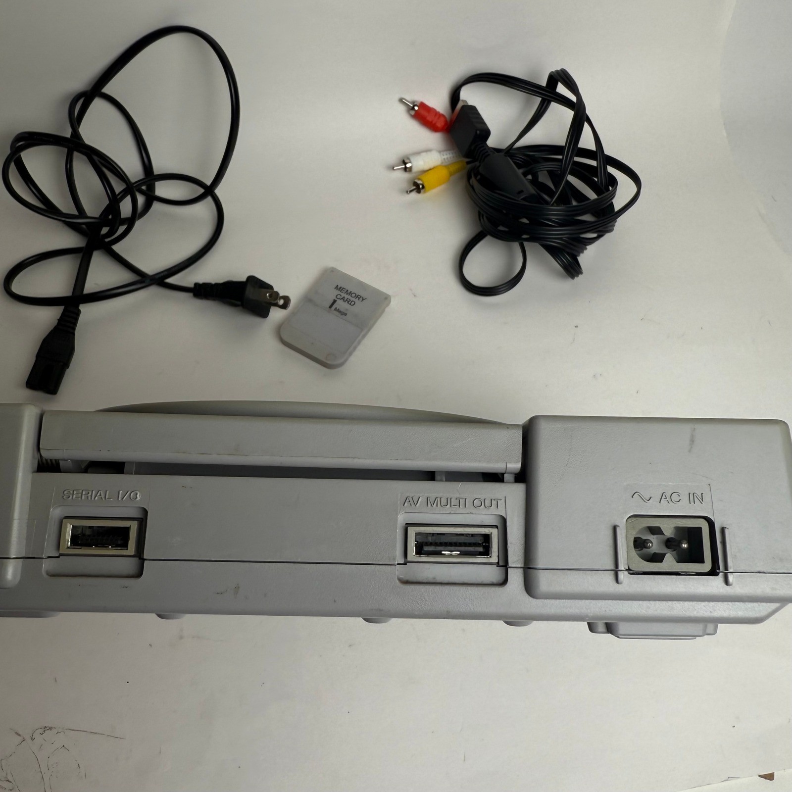Sony PlayStation 1 Console WORKS Bundle with AV Power Cables and Memory Card
