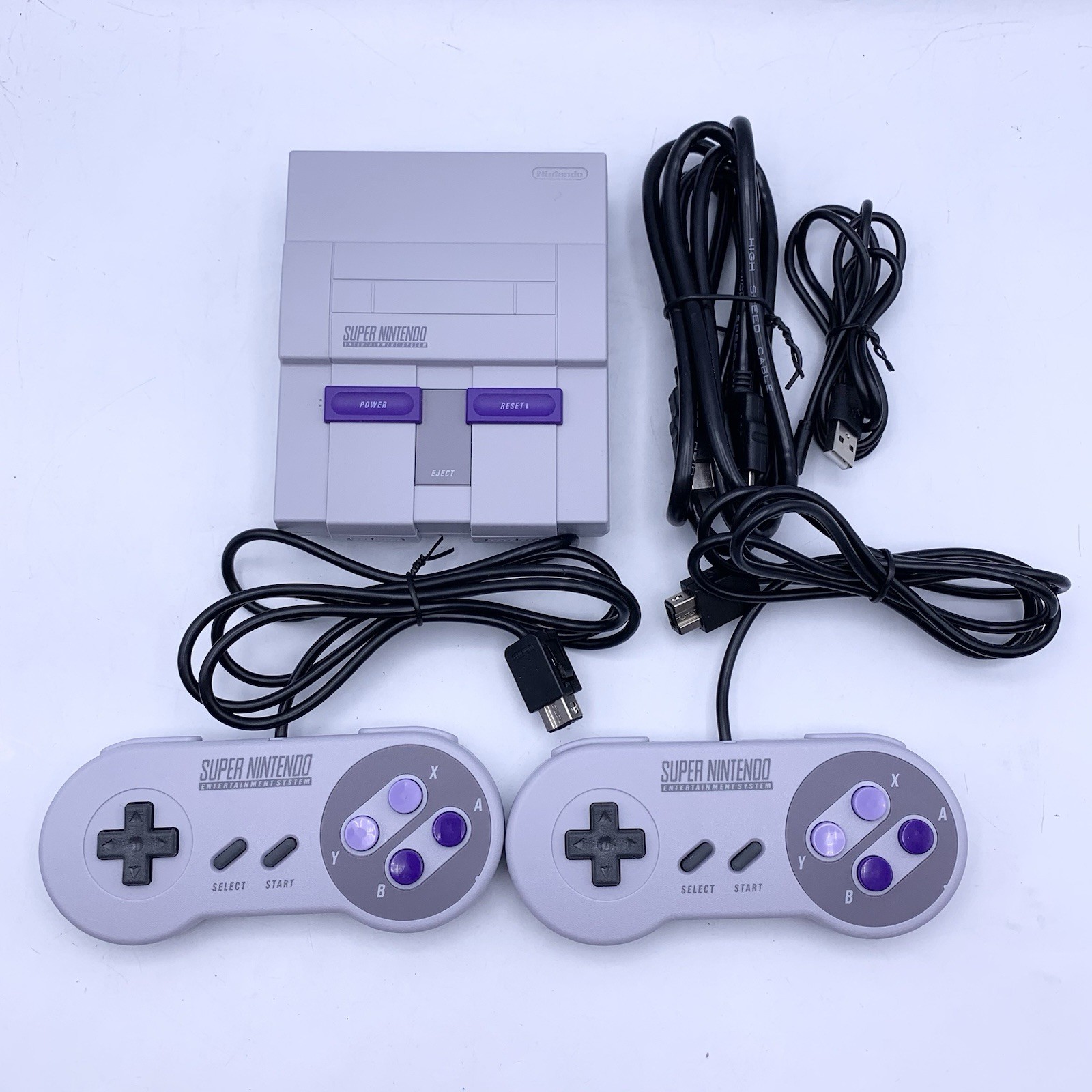 Super Nintendo SNES Mini Classic Console CLV-201 W/ 2 Controllers Cords TESTED