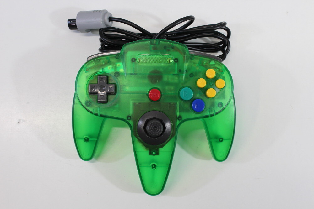 Nintendo 64 Clear Jungle Green Console NTSC REGION FREE N64 Controller AC AV LED