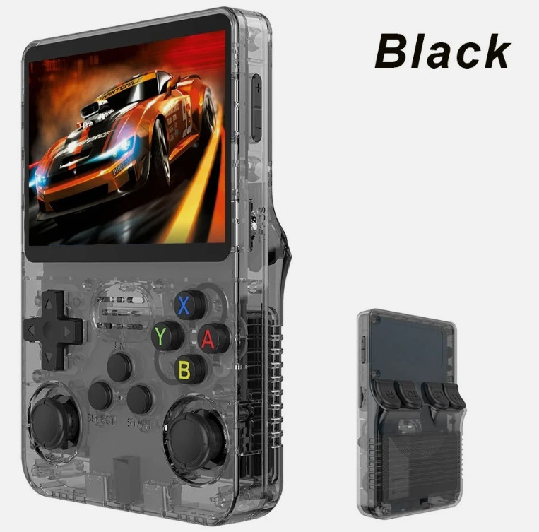 R36S 128gb Handheld Game Console – Black, Purple – Retro Emulator w/ 25k+ Games