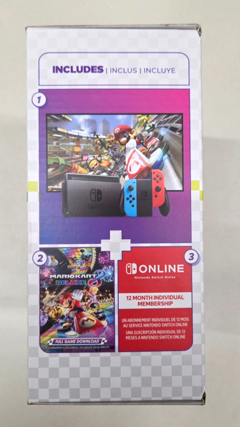Nintendo Switch Console Neon Blue & Red Joy-Con + Mario Kart 8 Deluxe New