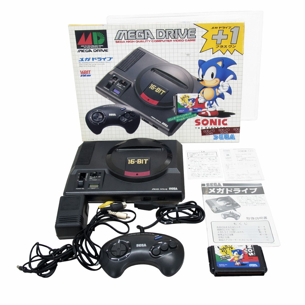 Tested MEGA DRIVE 2 Plus 1 Console PUYO PUYO MD Japan Import with Box PostCard