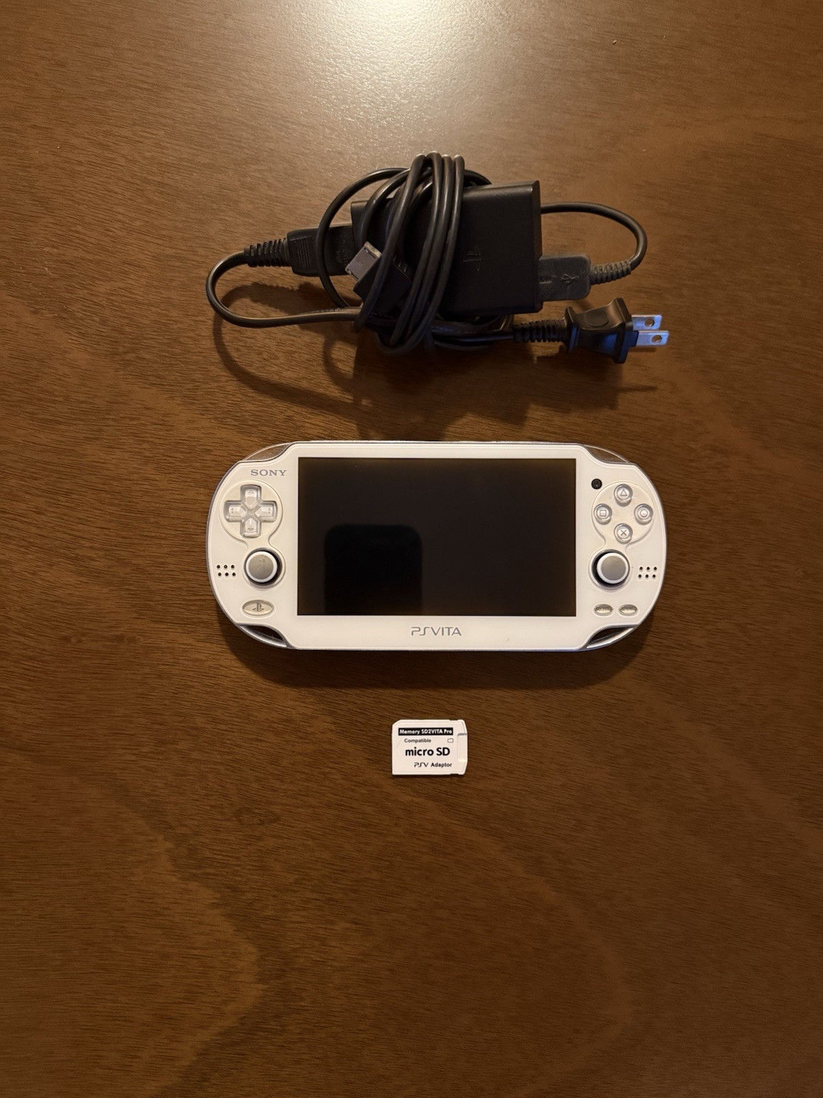 Sony PS Vita PCH-1000 OLED Crystal White Japanese Import w/ OEM Charger Tested