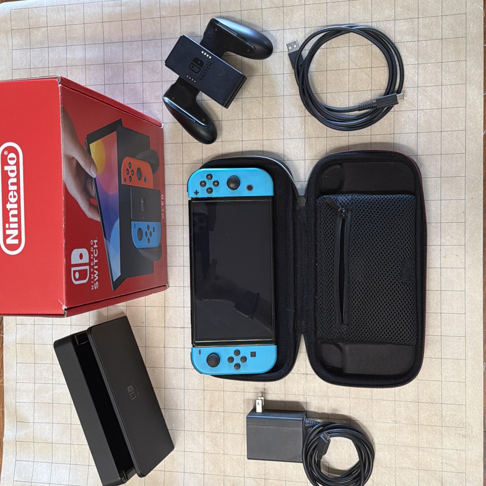 Nintendo Switch OLED Model HEG-001 Handheld Console – 64GB – Black/Neon Red/Neon