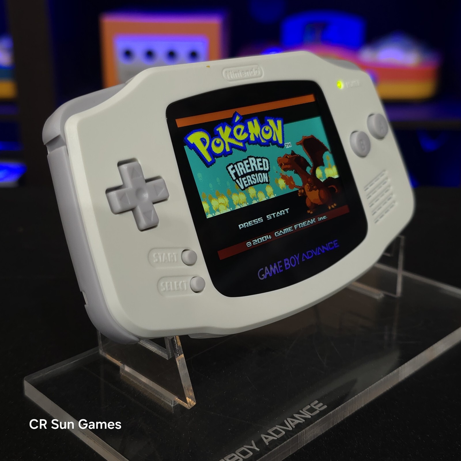 White Game Boy Advance GBA iPS LCD USB-C 1800 mAh Rechargeable Battery