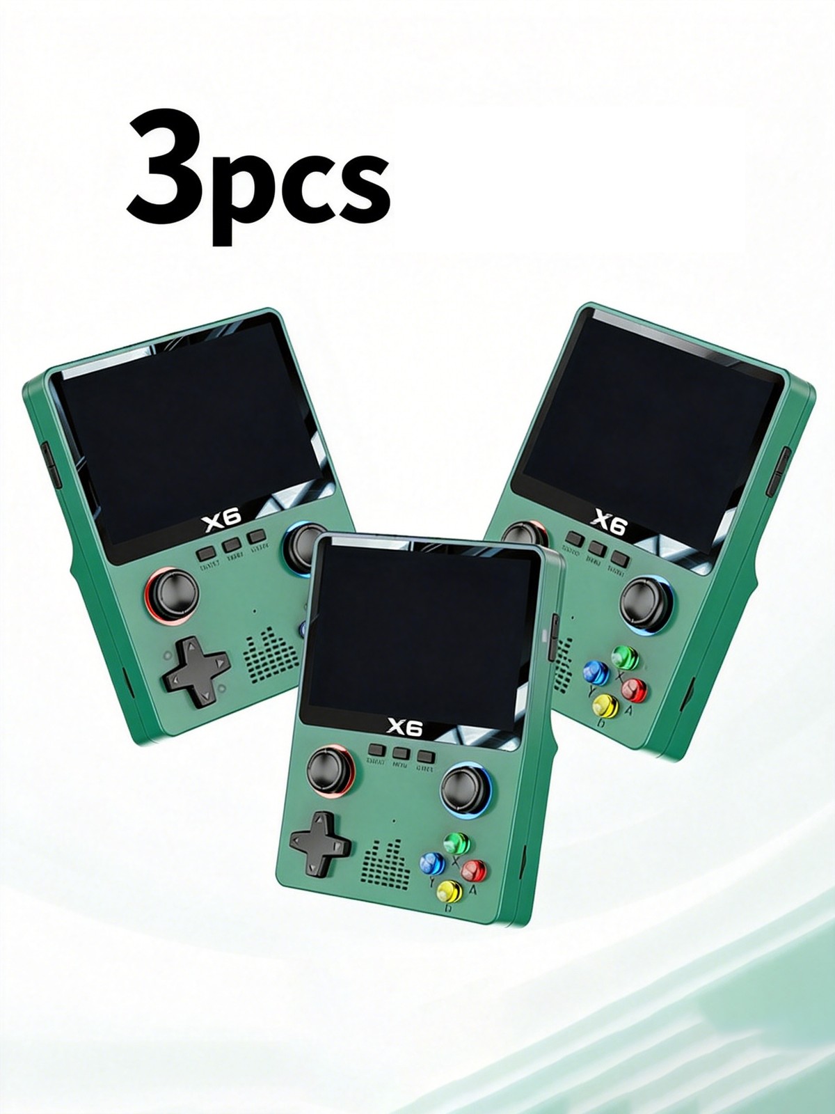 3pcs Retro Handheld Video Game Console Linux System LCD 3.5 Inch IPS Screen 32GB
