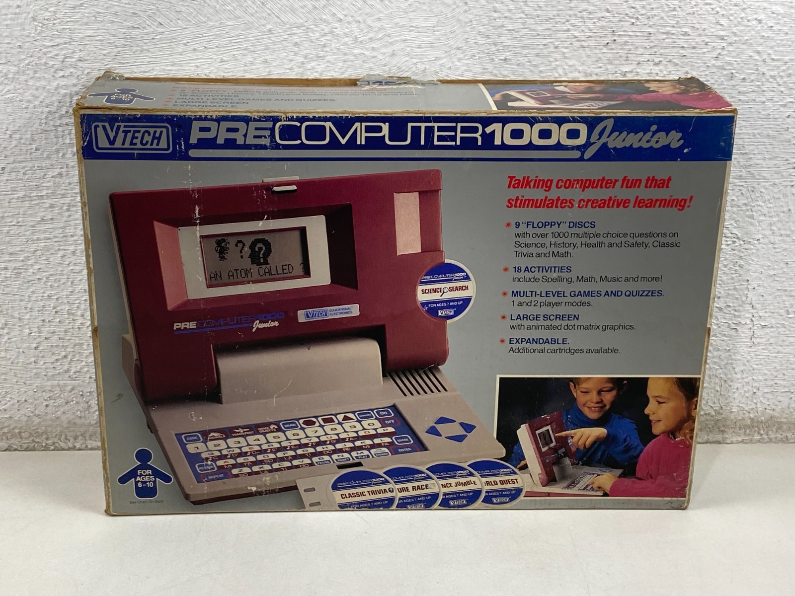 Vintage VTECH Pre Computer Junior 1000 Learning Educational Game 1990 NEW