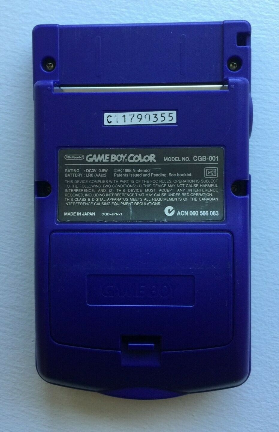 Nintendo Game Boy Color CGB-001 – Grape Purple – 100% OEM Tested Working