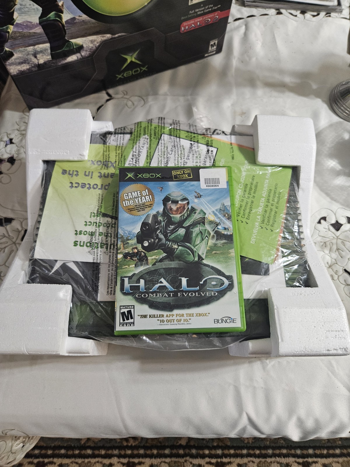 OG Xbox Halo Edition System Console In Box With 4 Controllers And Extras