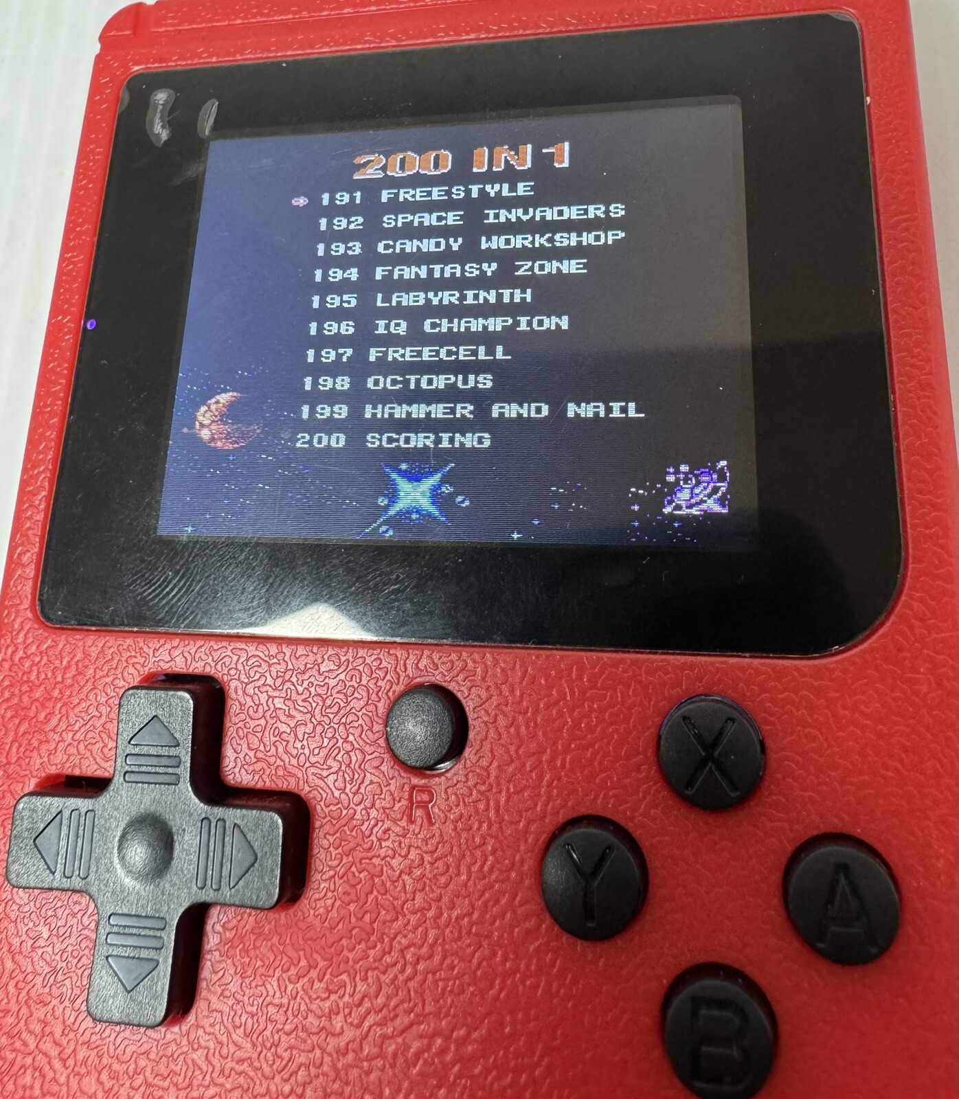 Merkury Innovations Arcade Fun Portable Game Console 200 Games Red w/ Charger
