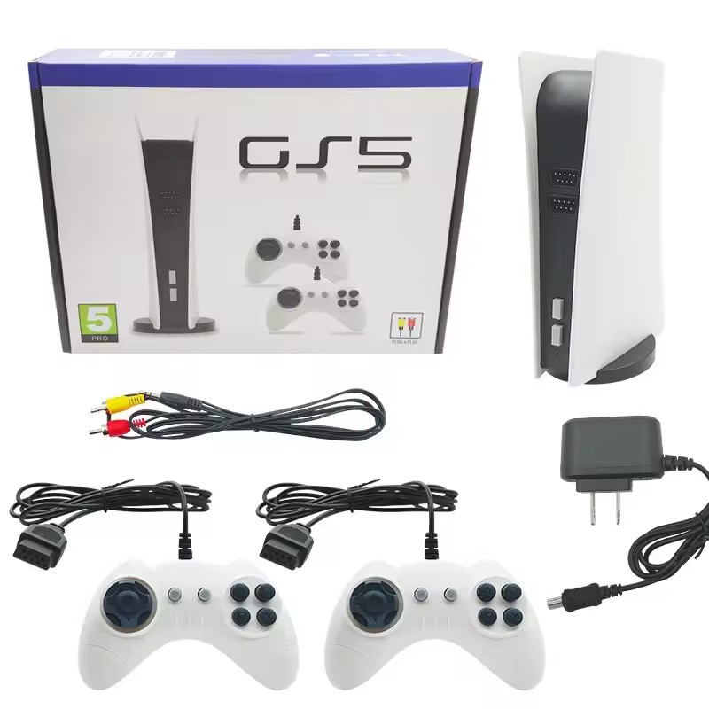 GS5 GameStation 5 Plug & Play Home Console, Composite RCA AV Out, 2 Controllers