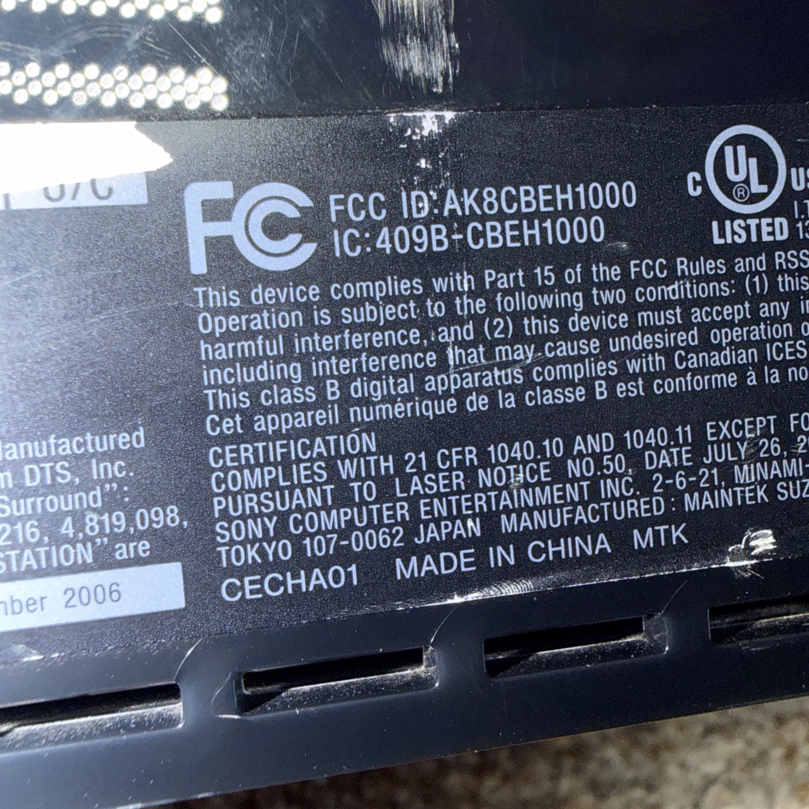 Sony PlayStation 3 PS3 CECHA01 Backwards Compatible Will Not Read Ps2 Silver Dis