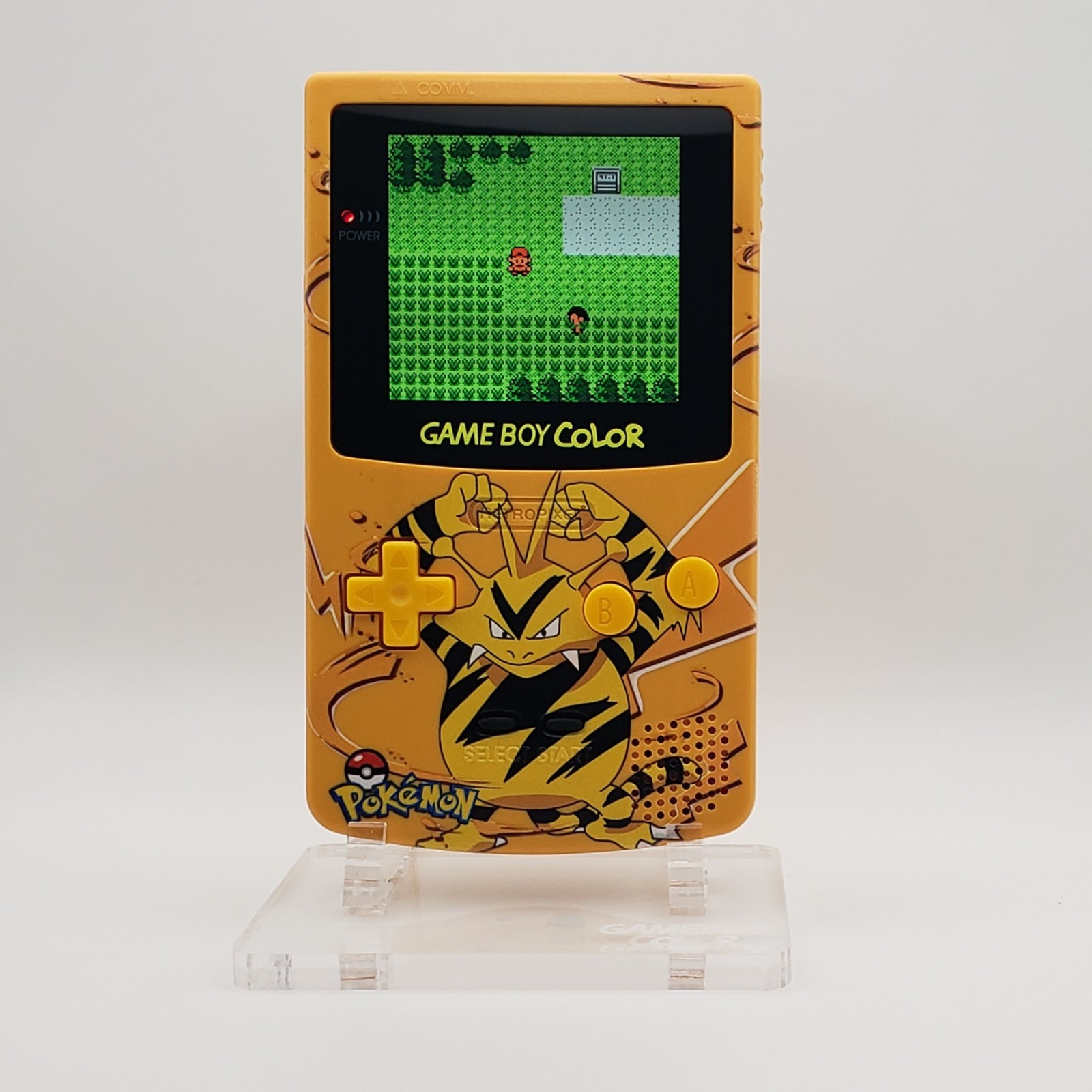 Laminated OLED Screen – Electabuzz Game Boy Color w/ Case, New Speaker, Recapped