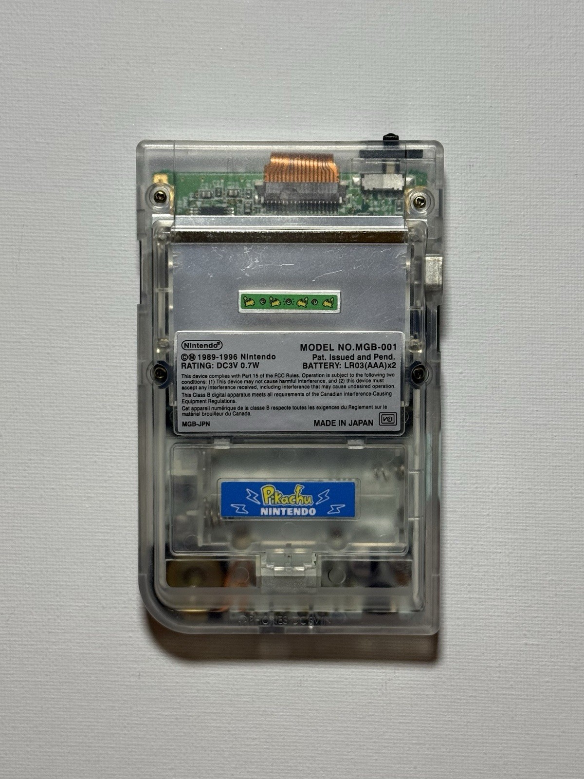 Nintendo Game Boy Pocket Console MGB-001 Clear Pikachu