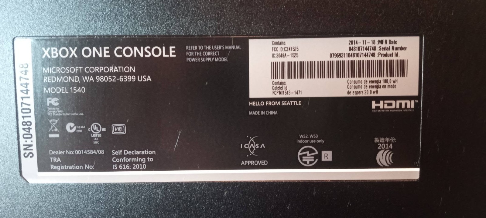 Xbox One Console 500GB 1540 Blu-ray games loaded tested works great 1540