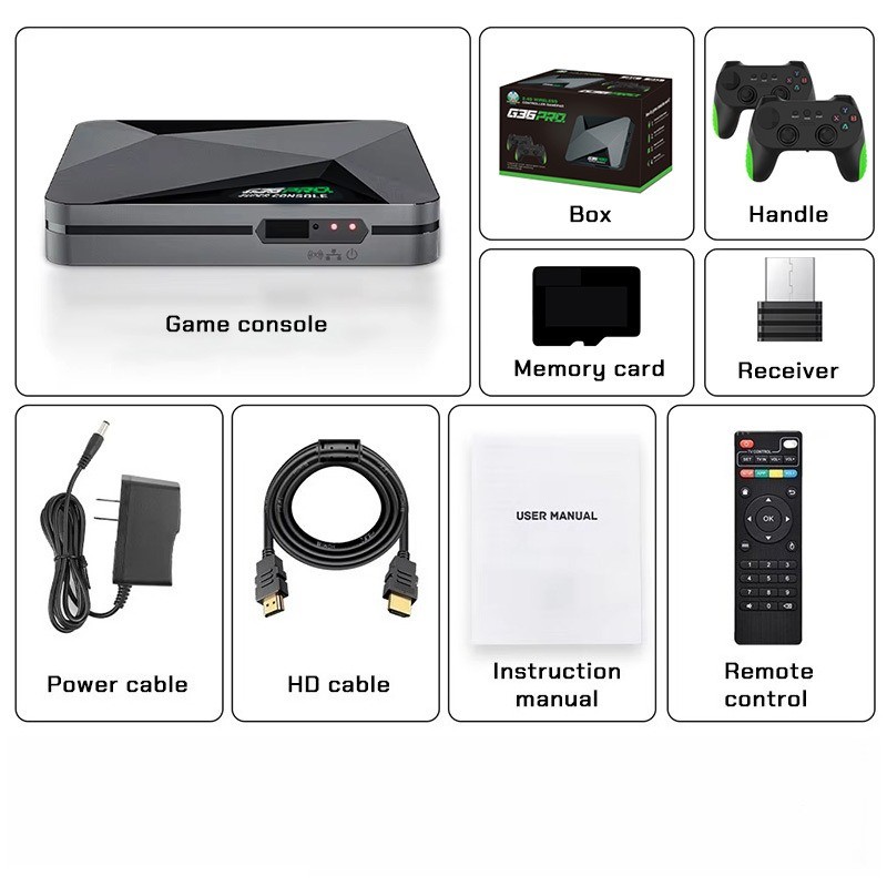 Wireless 2.4G Retro Gaming Handle Console TV Box Built-In 120000+ Video Games