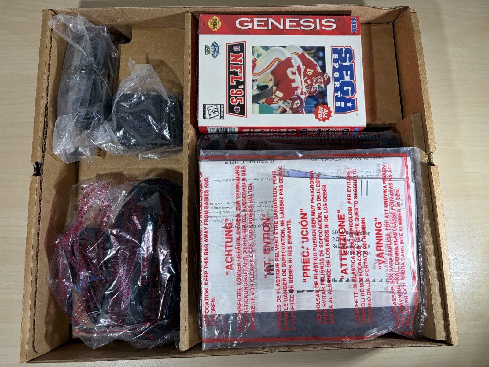 Sega Genesis II 2 Black Game Console System NFL 95
