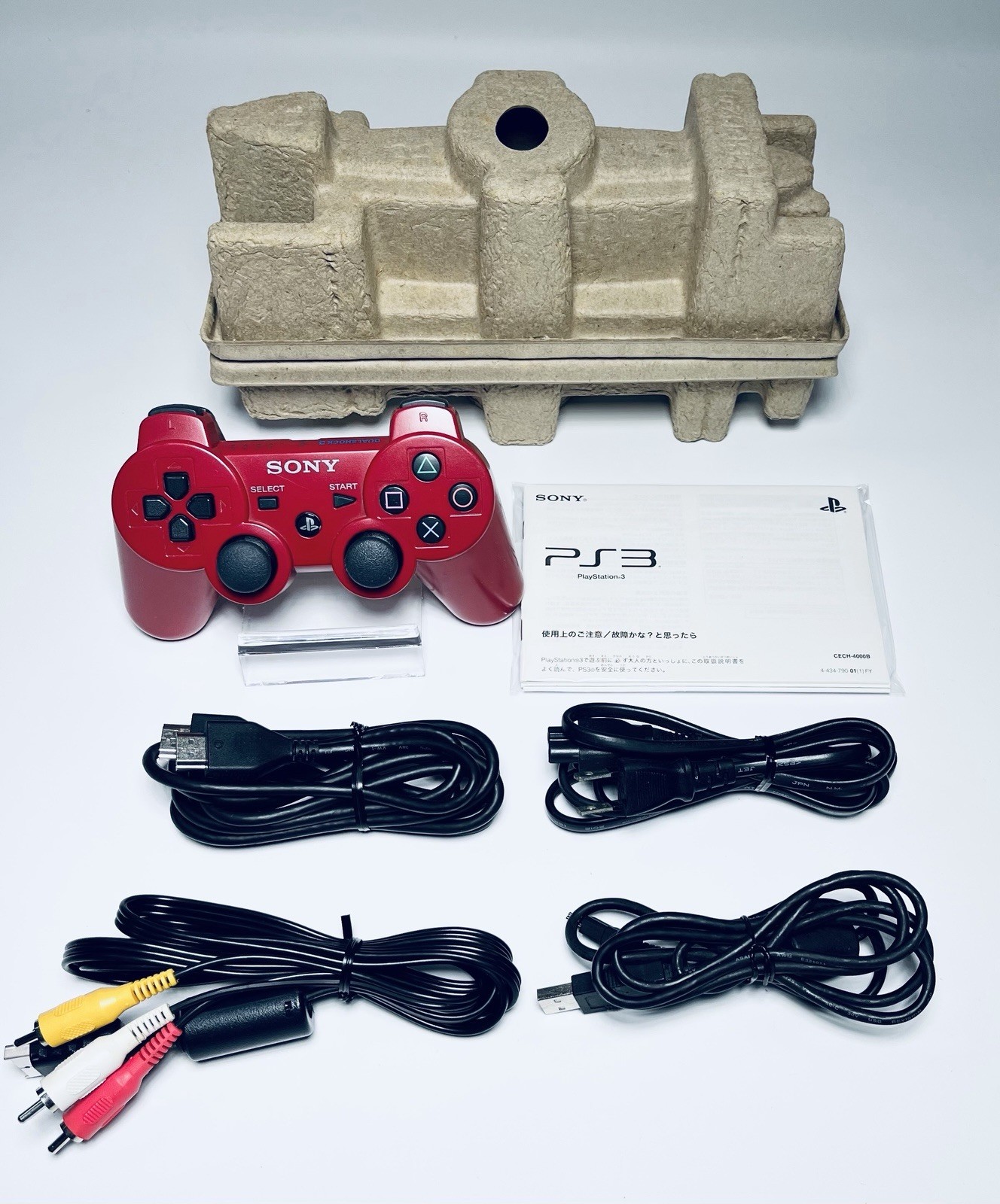 🔥RARE Sony PS3 CECH-4000B 250GB ❤️ Garnet Red 🎮 1 Controller Super Slim Tested