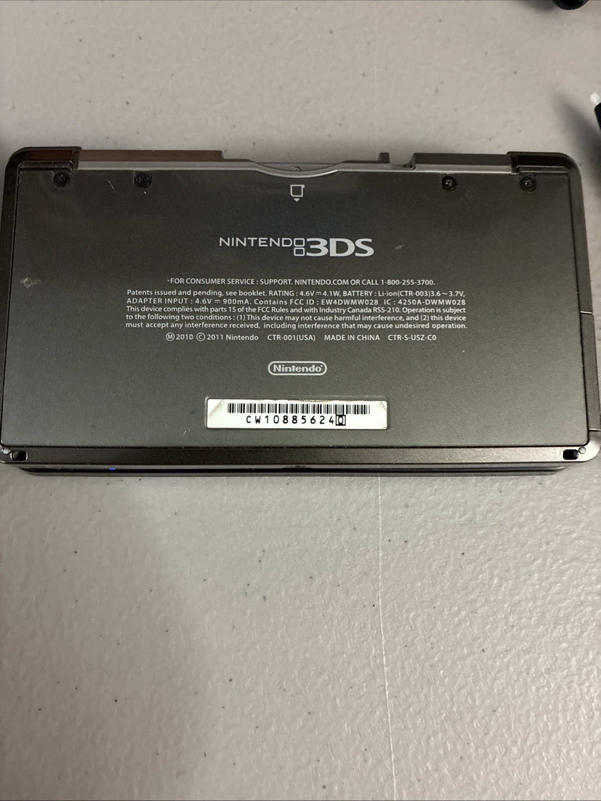 Nintendo 3DS Console CTR-001 Cosmo Black W/ Case, Stylus, Charger, 2 Games READ