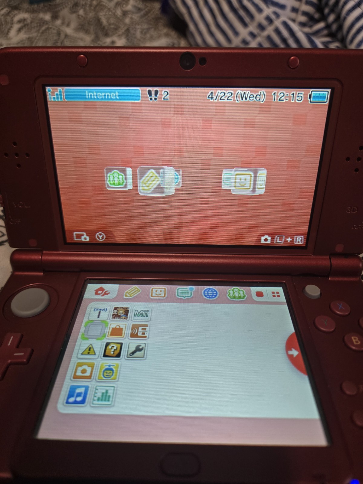 Dual IPS New Nintendo 3DS XL LL Metallic Red Console US MOTHERBOARD GREAT COND