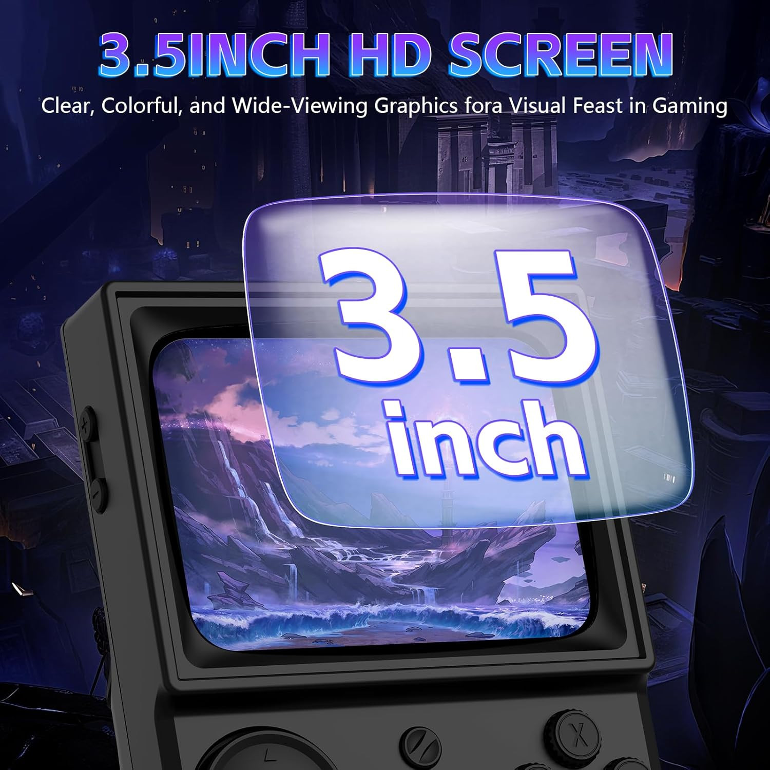 R36T Retro Game Console, Handheld Game Console with 3.5In IPS HD Screen, Video G